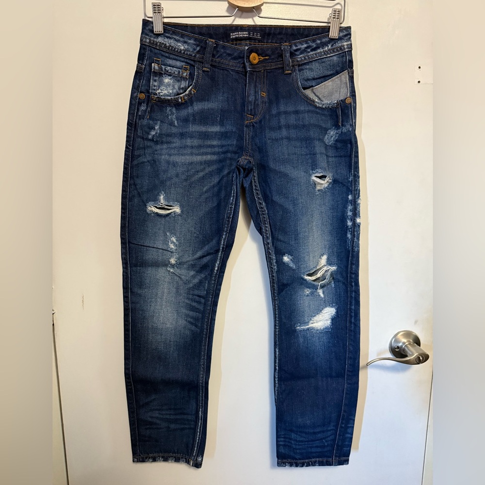 Zara Women's Ripped Skinny Jeans, Size 28